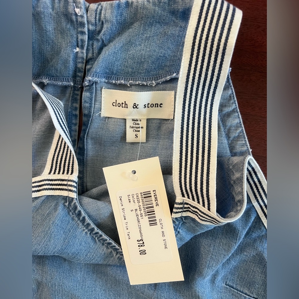 Anthropology’s Cloth & Stone Light Blue Denim Tank Top - Picture 2 of 3